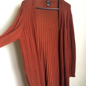 Long rust colored Rue 21 cardigan